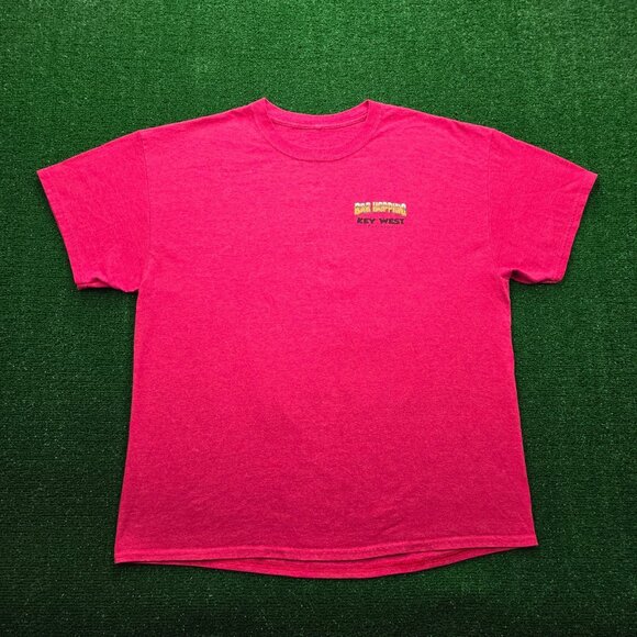 Bar Hopping Key West Florida Tshirt Mens XL Red Short Sleeve Graphic Tee Casual - Picture 3 of 7